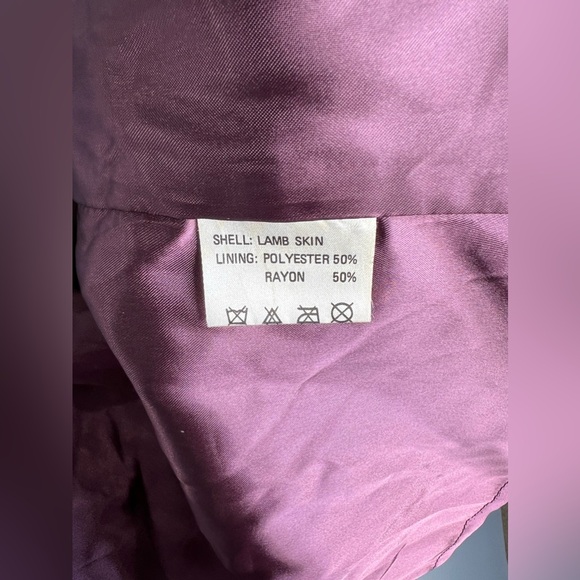 Vintage 90’s Metallic Purple Lamb Leather Jacket - Picture 8 of 13